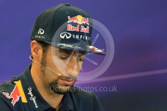 World © Octane Photographic Ltd. FIA Drivers’ Press Conference. Thursday 22nd October 2015, F1 USA Grand Prix, Austin, Texas - Circuit of the Americas (COTA). Infiniti Red Bull Racing – Daniel Ricciardo. Digital Ref: 1458LB1D7816