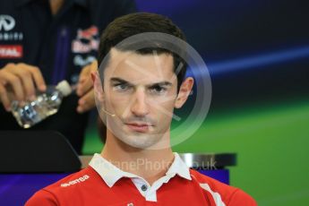 World © Octane Photographic Ltd. FIA Drivers’ Press Conference. Thursday 22nd October 2015, F1 USA Grand Prix, Austin, Texas - Circuit of the Americas (COTA). Manor Marussia F1 Team – Alexander Rossi. Digital Ref: 1458LB1D7830