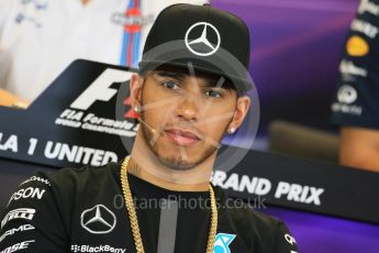 World © Octane Photographic Ltd. FIA Drivers’ Press Conference. Thursday 22nd October 2015, F1 USA Grand Prix, Austin, Texas - Circuit of the Americas (COTA). Mercedes AMG Petronas – Lewis Hamilton. Digital Ref: 1458LB1D7863