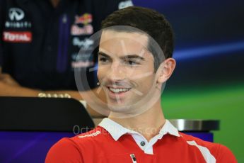 World © Octane Photographic Ltd. FIA Drivers’ Press Conference. Thursday 22nd October 2015, F1 USA Grand Prix, Austin, Texas - Circuit of the Americas (COTA). Manor Marussia F1 Team – Alexander Rossi. Digital Ref: 1458LB1D7903