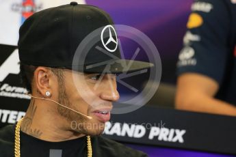 World © Octane Photographic Ltd. FIA Drivers’ Press Conference. Thursday 22nd October 2015, F1 USA Grand Prix, Austin, Texas - Circuit of the Americas (COTA). Mercedes AMG Petronas – Lewis Hamilton. Digital Ref: 1458LB1D7922