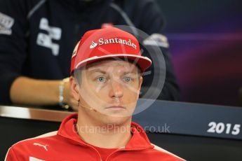 World © Octane Photographic Ltd. FIA Drivers’ Press Conference. Thursday 22nd October 2015, F1 USA Grand Prix, Austin, Texas - Circuit of the Americas (COTA). Scuderia Ferrari – Kimi Raikkonen. Digital Ref: 1458LB1D7956