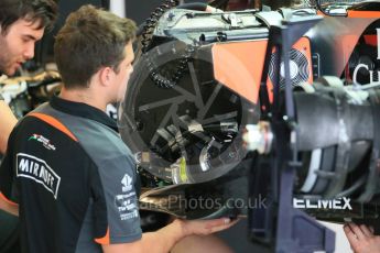 World © Octane Photographic Ltd. Sahara Force India VJM08B. Wednesday 21st October 2015, F1 USA Grand Prix Set Up, Austin, Texas - Circuit of the Americas (COTA). Digital Ref: 1457LB1D8319