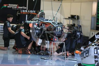 World © Octane Photographic Ltd. Sahara Force India VJM08B. Wednesday 21st October 2015, F1 USA Grand Prix Set Up, Austin, Texas - Circuit of the Americas (COTA). Digital Ref: 1457LB5D2707