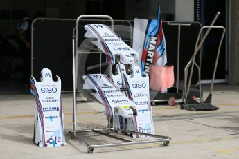 World © Octane Photographic Ltd. Williams Martini Racing FW37. Wednesday 21st October 2015, F1 USA Grand Prix Set Up, Austin, Texas - Circuit of the Americas (COTA). Digital Ref: 1456LB1D7559