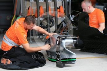 World © Octane Photographic Ltd. Sahara Force India VJM08B. Wednesday 21st October 2015, F1 USA Grand Prix Set Up, Austin, Texas - Circuit of the Americas (COTA). Digital Ref: 1456LB1D7596