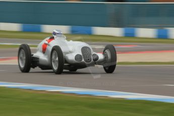 World © Octane Photographic Ltd. Saturday 2nd May 2015. Donington Historic Festival - Historic F1 Car demonstration laps. Replica Mercedes W125 (1937) – Kevin Wheatcroft. Digital Ref : 1240CB1L5677