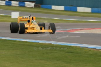World © Octane Photographic Ltd. Saturday 2nd May 2015. Donington Historic Festival - Historic F1 Car demonstration laps. 1989 Lotus 101/3 - Steve Griffiths. (Ex-Satoru Nakajima). Digital Ref : 1240CB1L5724