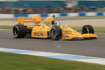 World © Octane Photographic Ltd. Saturday 2nd May 2015. Donington Historic Festival - Historic F1 Car demonstration laps. 1989 Lotus 101/3 - Steve Griffiths. (Ex-Satoru Nakajima). Digital Ref : 1240CB1L5733