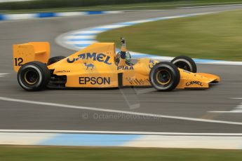 World © Octane Photographic Ltd. Saturday 2nd May 2015. Donington Historic Festival - Historic F1 Car demonstration laps. 1989 Lotus 101/3 - Steve Griffiths. (Ex-Satoru Nakajima). Digital Ref : 1240CB1L5739