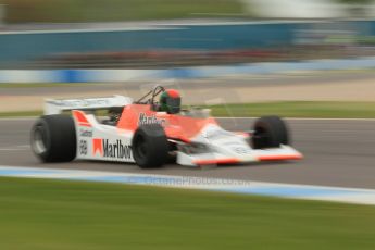 World © Octane Photographic Ltd. Saturday 2nd May 2015. Donington Historic Festival - Historic F1 Car demonstration laps. 1980 McLaren M29 (Ex John Watson and Alain Prost). Digital Ref : 1240CB1L5762