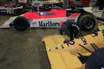 World © Octane Photographic Ltd. Saturday 2nd May 2015. Donington Historic Festival - Historic F1 Car demonstration laps. 1989 Lotus 101/3 - Steve Griffiths. (Ex-Satoru Nakajima) and 1980 McLaren M29 (Ex John Watson and Alain Prost). Digital Ref : 1240CB5D0413