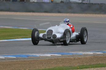 World © Octane Photographic Ltd. Saturday 2nd May 2015. Donington Historic Festival - Historic F1 Car demonstration laps. Replica Mercedes W125 (1937) – Kevin Wheatcroft. Digital Ref : 1240LB7D0975