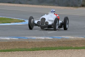 World © Octane Photographic Ltd. Saturday 2nd May 2015. Donington Historic Festival - Historic F1 Car demonstration laps. Replica Mercedes W125 (1937) – Kevin Wheatcroft. Digital Ref : 1240LB7D0984