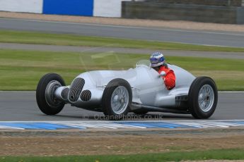 World © Octane Photographic Ltd. Saturday 2nd May 2015. Donington Historic Festival - Historic F1 Car demonstration laps. Replica Mercedes W125 (1937) – Kevin Wheatcroft. Digital Ref :1240LB7D0991