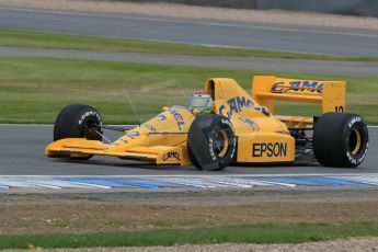 World © Octane Photographic Ltd. Saturday 2nd May 2015. Donington Historic Festival - Historic F1 Car demonstration laps. 1989 Lotus 101/3 - Steve Griffiths. (Ex-Satoru Nakajima). Digital Ref : 1240LB7D1025