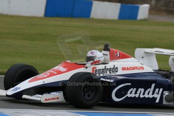 World © Octane Photographic Ltd. Saturday 2nd May 2015. Donington Historic Festival - Historic F1 Car demonstration laps. 1994 Toleman TG 184 (Ex-Ayrton Senna). Digital Ref : 1240LB7D1109