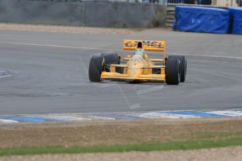 World © Octane Photographic Ltd. Saturday 2nd May 2015. Donington Historic Festival - Historic F1 Car demonstration laps. 1989 Lotus 101/3 - Steve Griffiths. (Ex-Satoru Nakajima). Digital Ref : 1240LB7D1149