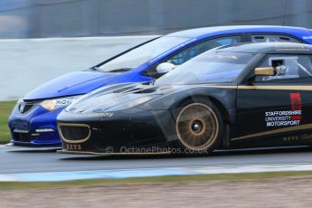 World © Octane Photographic Ltd. Friday 13th February 2015, General un-silenced test day – Donington Park, Eurotech Racing BTCC Honda Civic - Jeff Smith and Staffordshire University – National Motorsport Academy – Lotus Evora. Digital Ref :