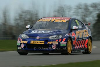 World © Octane Photographic Ltd. Wednesday 4th March 2015, General un-silenced test day – Donington Park. BTCC, British Touring Car Championship, Andy Jordan - Pirtek racing, Triple Eight (888) Racing - MG6GT. Digital Ref : 1196CB1D4208