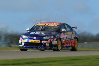 World © Octane Photographic Ltd. Wednesday 4th March 2015, General un-silenced test day – Donington Park. BTCC, British Touring Car Championship, Andy Jordan - Pirtek Racing, Triple Eight (888) Racing - MG6GT. Digital Ref : 1196CB1D4438