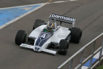 World © Octane Photographic Ltd. Wednesday 4th March 2015, General un-silenced test day – Donington Park, FIA Historic F1 Championship - James Hanson, Ex Nelson Piquet Brabham BT52. Digital Ref : 1196CB1L5223