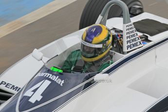 World © Octane Photographic Ltd. Wednesday 4th March 2015, General un-silenced test day – Donington Park, FIA Historic F1 Championship - James Hanson, Ex Nelson Piquet Brabham BT52. Digital Ref : 1196CB1L5226