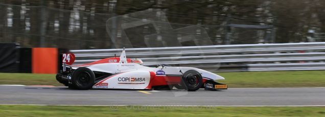 World © Octane Photographic Ltd. DUO BRDC Formula 4 Qualifying, Oulton Park, UK, Saturday 4th April 2015. MSV F4-013. Douglas Motorsport. Fernando Urrutia. Digital Ref : 1213LB1D2771
