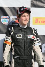 World © Octane Photographic Ltd. DUO BRDC Formula 4 Race 1 Podium, Oulton Park, UK, Saturday 4th April 2015. HHC Motorsport Harri Newey (2nd). Digital Ref : 1214LB1D3669