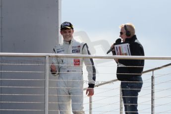 World © Octane Photographic Ltd. Saturday 25th April 2015, MSVR F3 Cup Race 1 podium. Donington Park. Chris Dittmann Racing (CDR) – Kieran Vernon – Dallara F307 Mercedes HWA. Digital Ref: 1235CB7L7344