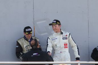 World © Octane Photographic Ltd. Saturday 25th April 2015, MSVR F3 Cup Race 1 podium. Donington Park. Chris Dittmann Racing (CDR) – Kieran Vernon – Dallara F307 Mercedes HWA. Digital Ref: 1235CB7L7349