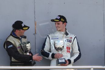 World © Octane Photographic Ltd. Saturday 25th April 2015, MSVR F3 Cup Race 1 podium. Donington Park. Chris Dittmann Racing (CDR) – Kieran Vernon – Dallara F307 Mercedes HWA. Digital Ref: 1235CB7L7353