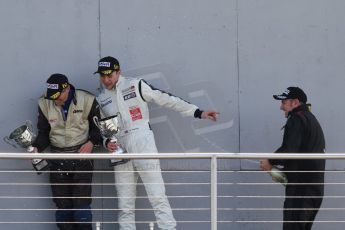 World © Octane Photographic Ltd. Saturday 25th April 2015, MSVR F3 Cup Race 1 podium. Donington Park. Chris Dittmann Racing (CDR) – Kieran Vernon – Dallara F307 Mercedes HWA. Digital Ref: 1235CB7L7361