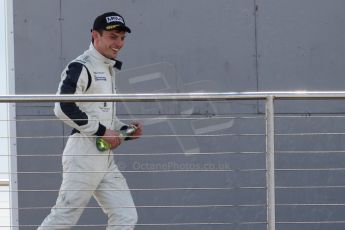 World © Octane Photographic Ltd. Saturday 25th April 2015, MSVR F3 Cup Race 1 podium. Donington Park. Chris Dittmann Racing (CDR) – Kieran Vernon – Dallara F307 Mercedes HWA. Digital Ref: 1235CB7L7372