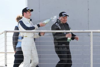 World © Octane Photographic Ltd. Saturday 25th April 2015, MSVR F3 Cup Race 1 podium. Donington Park. Chris Dittmann Racing (CDR) – Kieran Vernon – Dallara F307 Mercedes HWA. Digital Ref: 1235CB7L7397