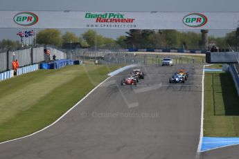 World © Octane Photographic Ltd. Saturday 25th April 2015, MSVR F3 Cup Race 1. Donington Park. Chris Dittmann Racing (CDR) – Kieran Vernon – Dallara F307 Mercedes HWA heads the grid. Digital Ref: 1235LB1D4146