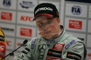 World © Octane Photographic Ltd. FIA European F3 Championship, Silverstone Race 1 Conference, UK, Saturday 11th April 2015. Prema Powerteam – Felix Rosenqvist, Dallara F312 – Mercedes-Benz. Digital Ref : 1222LB1D7943