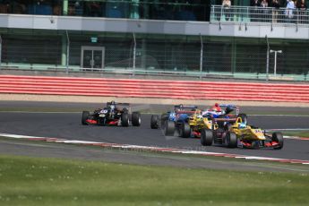 World © Octane Photographic Ltd. FIA European F3 Championship, Silverstone Race 2, UK, Saturday 11th April 2015. Jagonya Ayam with Carlin – Ryan Tveter and Gustavo , Dallara F312 – Volkswagen. Digital Ref : 1223LB1D8050