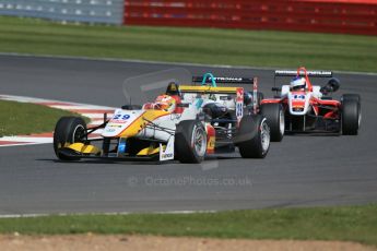 World © Octane Photographic Ltd. FIA European F3 Championship, Silverstone Race 2, UK, Saturday 11th April 2015. Van Amersfoort Racing – Arjun Maini, Dallara F312 – Volkswagen, Motopark – Nabil Jeffri, Dallara F312 – Volkswagen and Fortec Motorsports – Matthew Rao, Dallara F312 – Mercedes-Benz. Digital Ref : 1223LB1D8089
