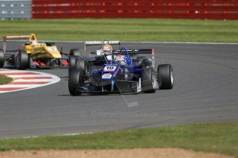 World © Octane Photographic Ltd. FIA European F3 Championship, Silverstone Race 2, UK, Saturday 11th April 2015. Carlin – George Russell, Dallara F312 – Volkswagen, Van Amersfoort Racing – Charles Leclerc, Dallara F312 – Volkswagen and Jagonya Ayam with Carlin – Antonia Giovinazzi, Dallara F312 – Volkswagen. Digital Ref : 1223LB1D8118