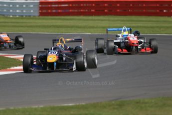 World © Octane Photographic Ltd. FIA European F3 Championship, Silverstone Race 2, UK, Saturday 11th April 2015. Carlin – Calum Ilott, Dallara F312 – Volkswagen and Prema Powerteam – Jake Dennis, Dallara F312 – Mercedes-Benz. Digital Ref : 1223LB1D8141