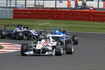 World © Octane Photographic Ltd. FIA European F3 Championship, Silverstone Race 2, UK, Saturday 11th April 2015. ThreeBond with T-Sport – Julio Moreno, Dallara F312 – NBE, Double R Racing – Nicolas Pohler, Dallara F312 – Mercedes-Benz and Motopark – Sergio Sette Camara, Dallara F312 – Volkswagen. Digital Ref : 1223LB1D8249