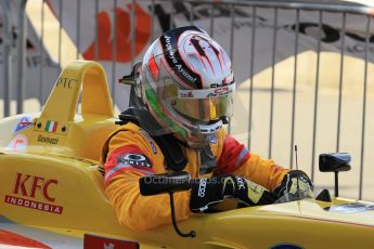 World © Octane Photographic Ltd. FIA European F3 Championship, Silverstone Race 2 parc ferme, UK, Saturday 11th April 2015. Jagonya Ayam with Carlin – Antonia Giovinazzi, Dallara F312 – Volkswagen. Digital Ref : 1223LW1L0526