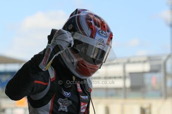 World © Octane Photographic Ltd. FIA European F3 Championship, Silverstone Race 2 parc ferme, UK, Saturday 11th April 2015. Carlin – George Russell, Dallara F312 – Volkswagen. Digital Ref : 1223LW1L0563