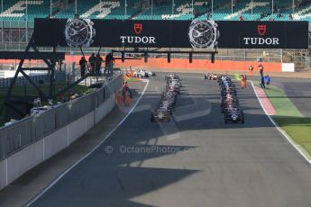 World © Octane Photographic Ltd. FIA European F3 Championship, Silverstone Race 3, UK, Sunday 12th April 2015. The grid forms up for the green flag lap. Digital Ref : 1224LB1D8257