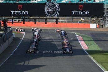 World © Octane Photographic Ltd. FIA European F3 Championship, Silverstone Race 3, UK, Sunday 12th April 2015. The grid forms up for the green flag lap. Digital Ref : 1224LB1D8267