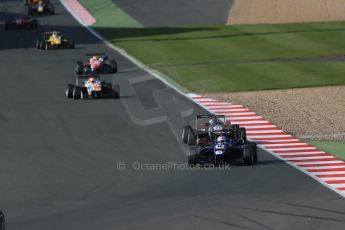 World © Octane Photographic Ltd. FIA European F3 Championship, Silverstone Race 3, UK, Sunday 12th April 2015. Carlin – George Russell, Dallara F312 – Volkswagen and Signature – Alexander Albon, Dallara F312 – Volkswagen. Digital Ref : 1224LB1D8340