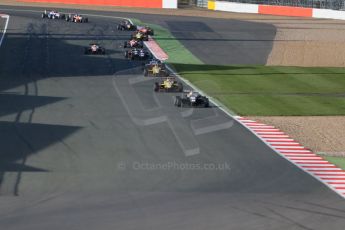 World © Octane Photographic Ltd. FIA European F3 Championship, Silverstone Race 3, UK, Sunday 12th April 2015. Van Amersfoort Racing – Charles Leclerc, Dallara F312 – Volkswagen and Jagonya Ayam with Carlin – Antonia Giovinazzi, Dallara F312 – Volkswagen. Digital Ref : 1224LB1D8404