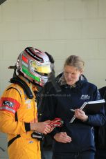 World © Octane Photographic Ltd. FIA European F3 Championship, Silverstone Race 3 parc ferme, UK, Sunday 12th April 2015. Jagonya Ayam with Carlin – Antonia Giovinazzi, Dallara F312 – Volkswagen. Digital Ref : 1224LW1L0875