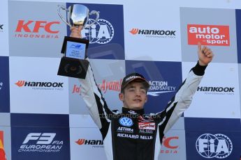 World © Octane Photographic Ltd. FIA European F3 Championship, Silverstone Race 3 overall podium, UK, Sunday 12th April 2015. Van Amersfoort Racing – Charles Leclerc, Dallara F312 – Volkswagen. Digital Ref : 1224LW1L0923